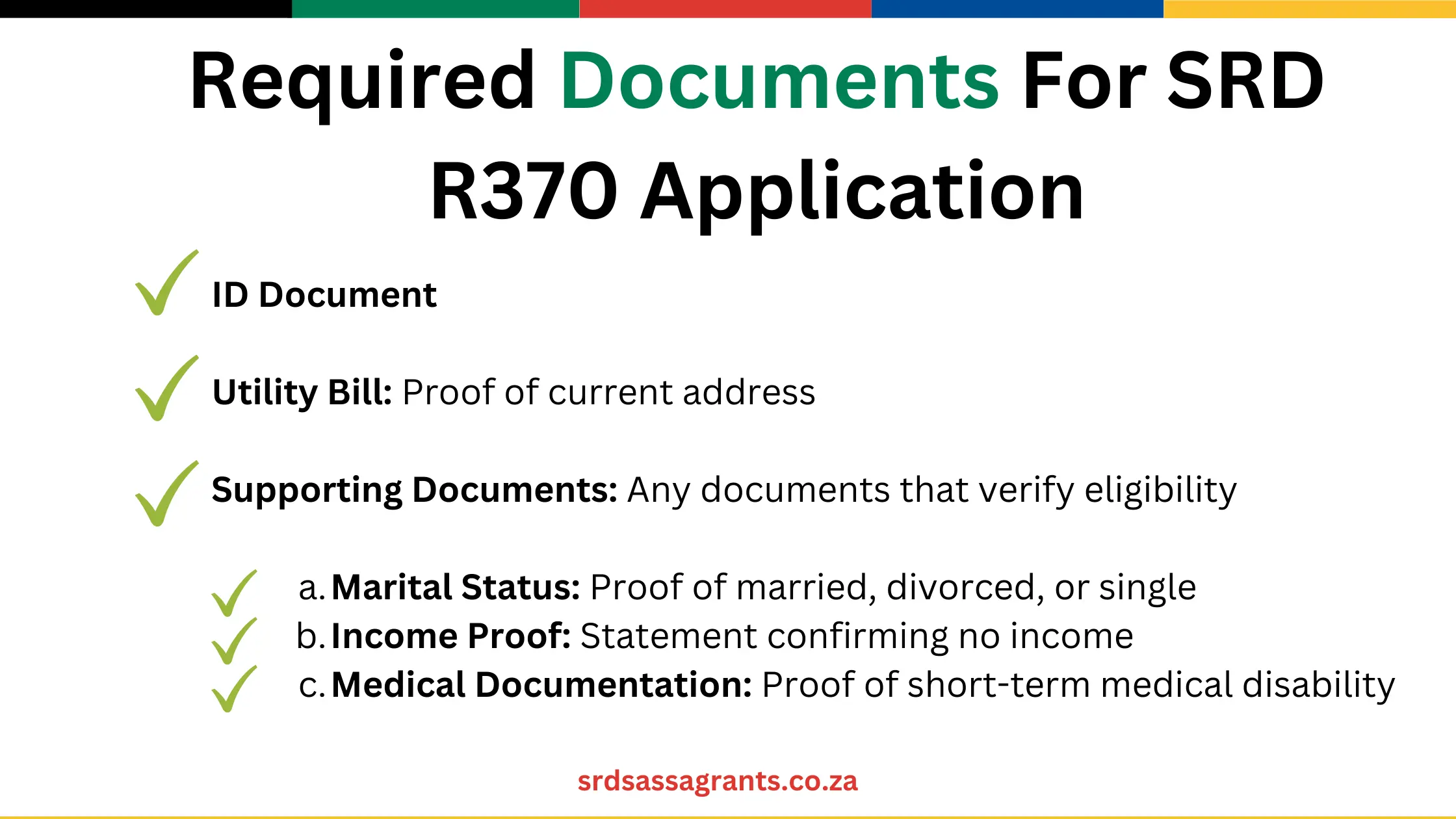 Documents required for application of sassa srd grant